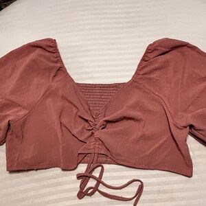 Curvy Women’s Cropped Top with Ruched Front Size 5XL